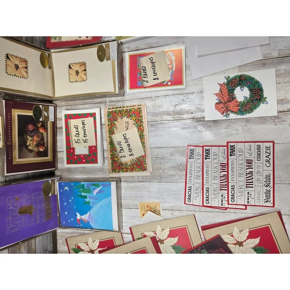 Hallmark Holiday Greeting Card Lot 152 Count Christmas Thanksgiving Envelopes